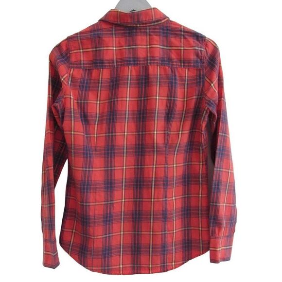 J. Crew Orange Plaid The Perfect Shirt Button Down Flannel Sz XS - Picture 3 of 3